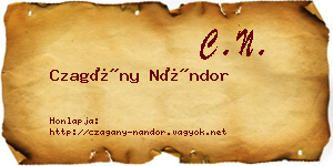 Czagány Nándor névjegykártya